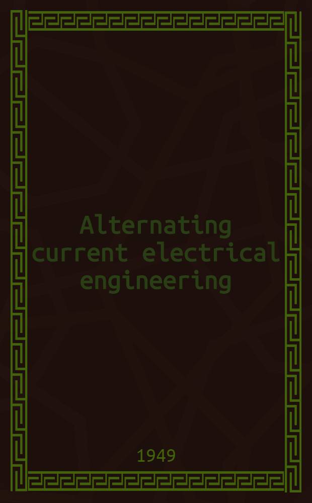 Alternating current electrical engineering