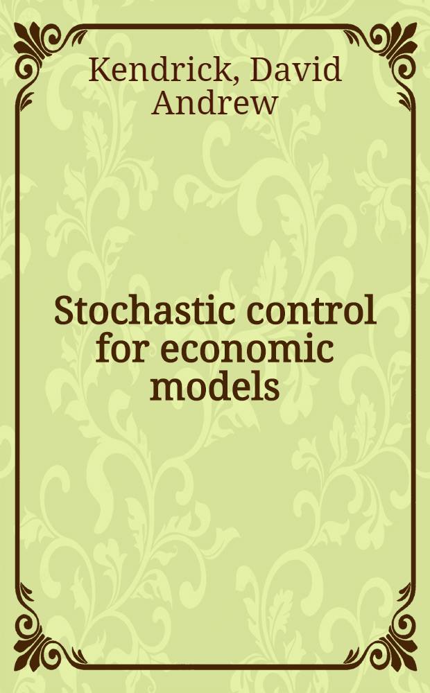 Stochastic control for economic models