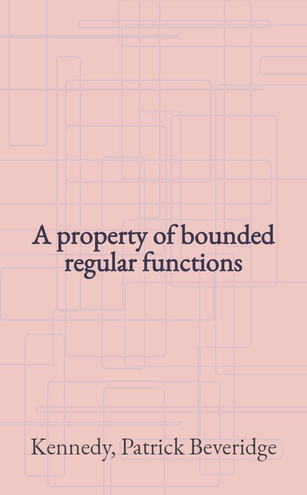 A property of bounded regular functions