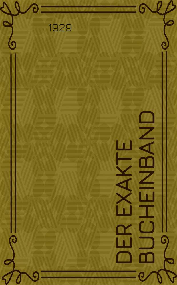 Der exakte Bucheinband