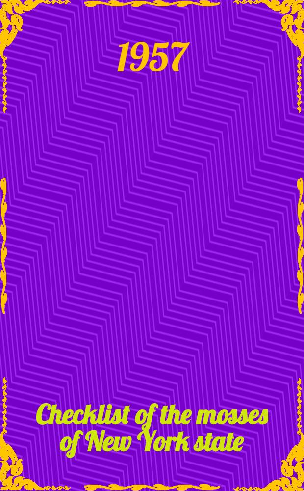 Checklist of the mosses of New York state