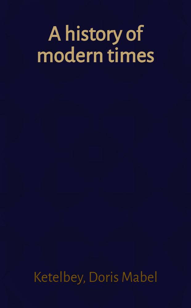 A history of modern times : From 1789 to the present day