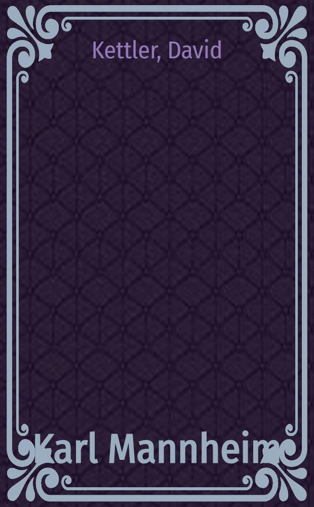 Karl Mannheim