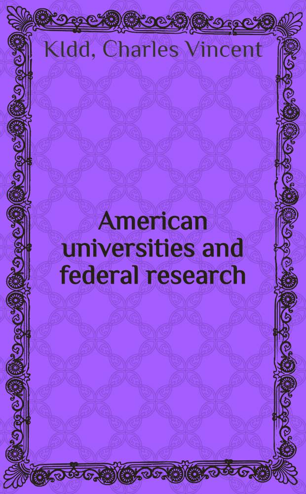 American universities and federal research
