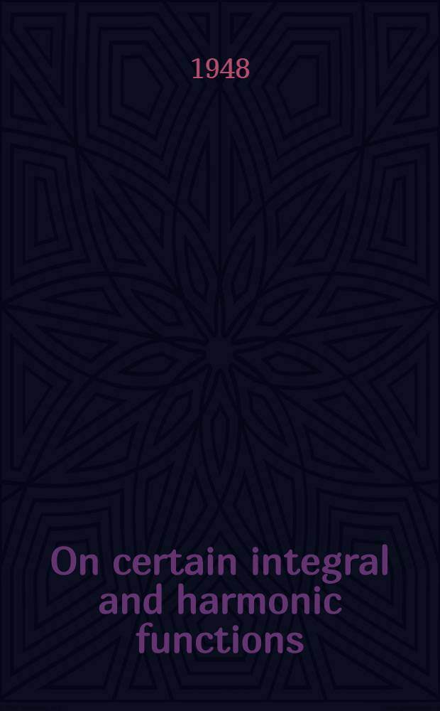 On certain integral and harmonic functions : A study in minimum modulus : Inaug.-diss