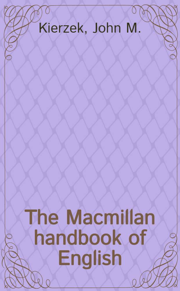 The Macmillan handbook of English