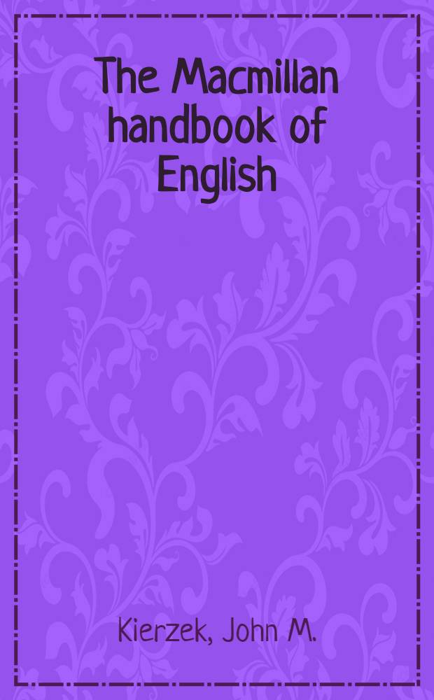 The Macmillan handbook of English