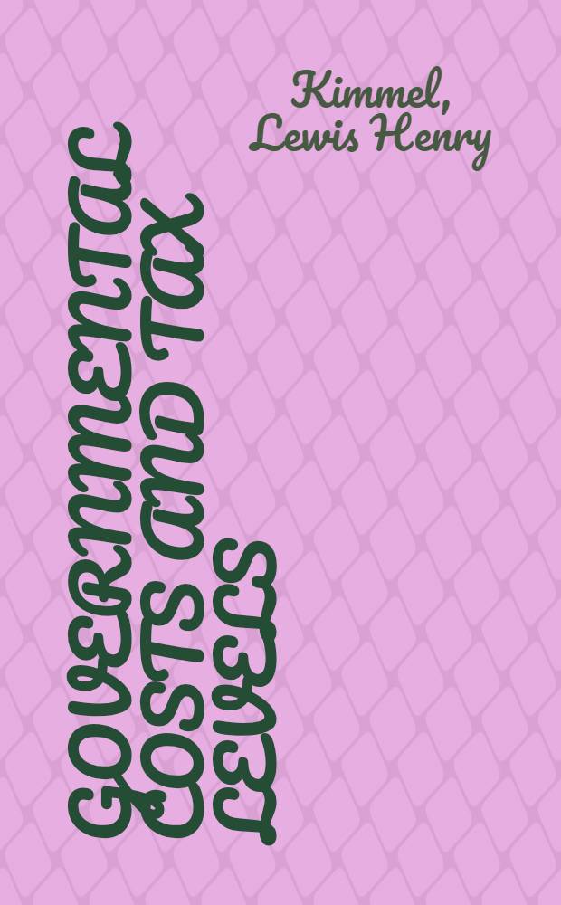 Governmental costs and tax levels