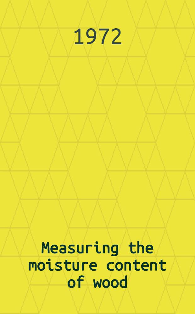Measuring the moisture content of wood : Methods of expressing and determining moisture content are discussed, with particular emphasis on the use of resistance-type electrical moisture meters in New Zealand