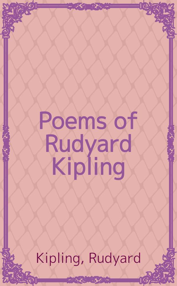 Poems of Rudyard Kipling
