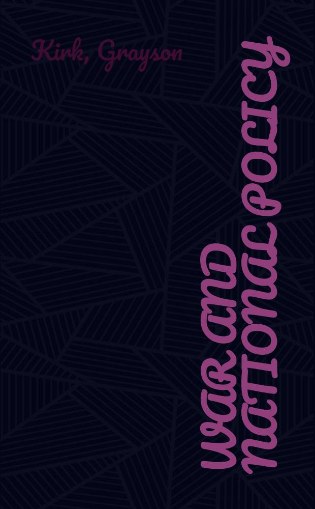 War and national policy : A syllabus