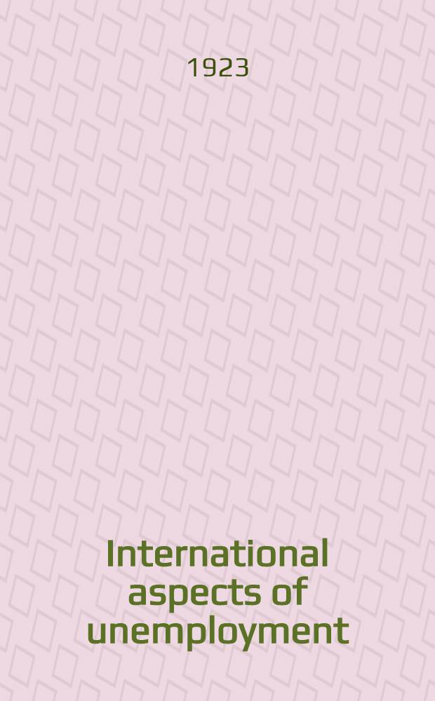 International aspects of unemployment