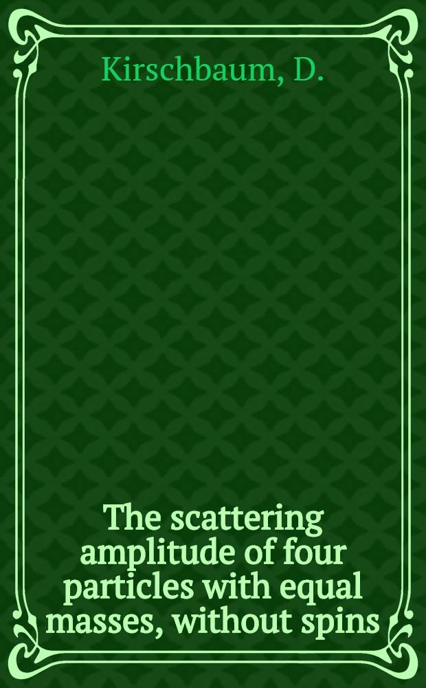 The scattering amplitude of four particles with equal masses, without spins: duality, partial-waves and Regge relations, resulting from expansions in representation functions of the group O(3, C)