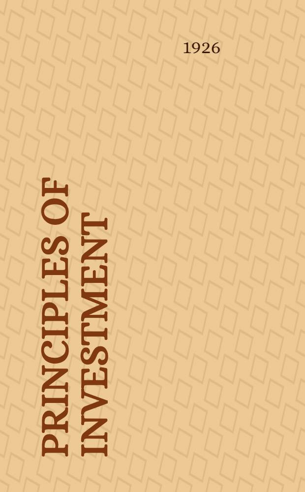 Principles of investment