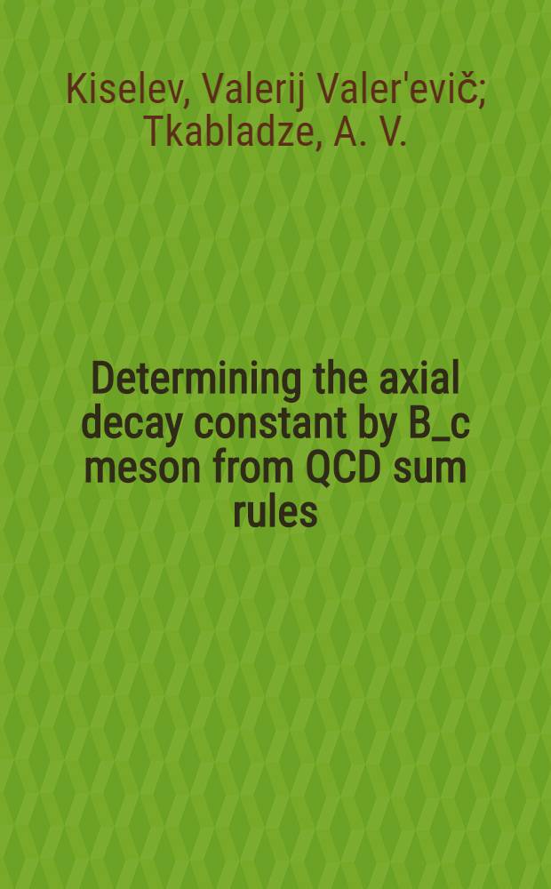 Determining the axial decay constant by B_c meson from QCD sum rules