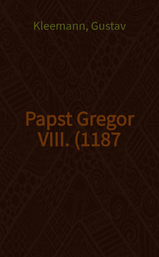 Papst Gregor VIII. (1187)