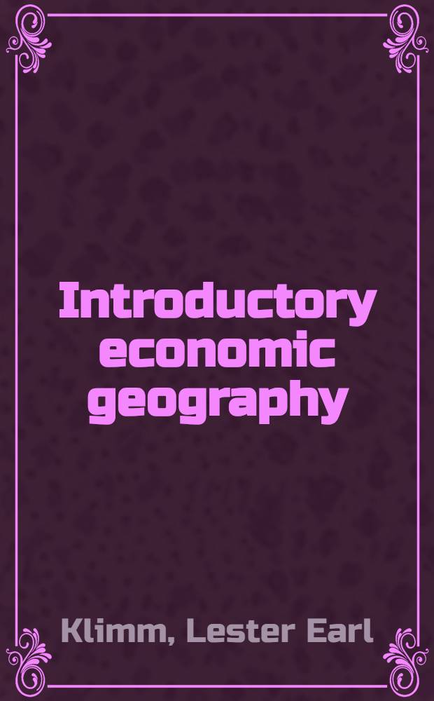 Introductory economic geography