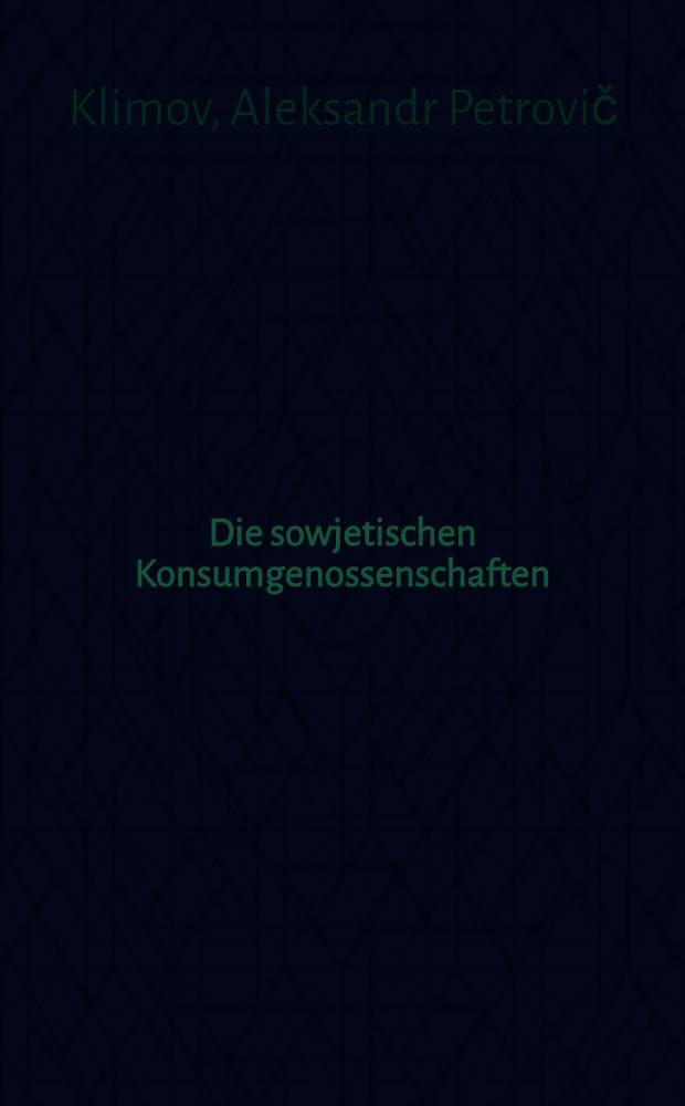 Die sowjetischen Konsumgenossenschaften