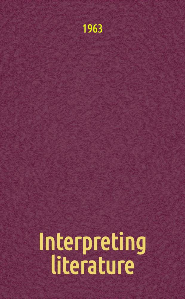 Interpreting literature
