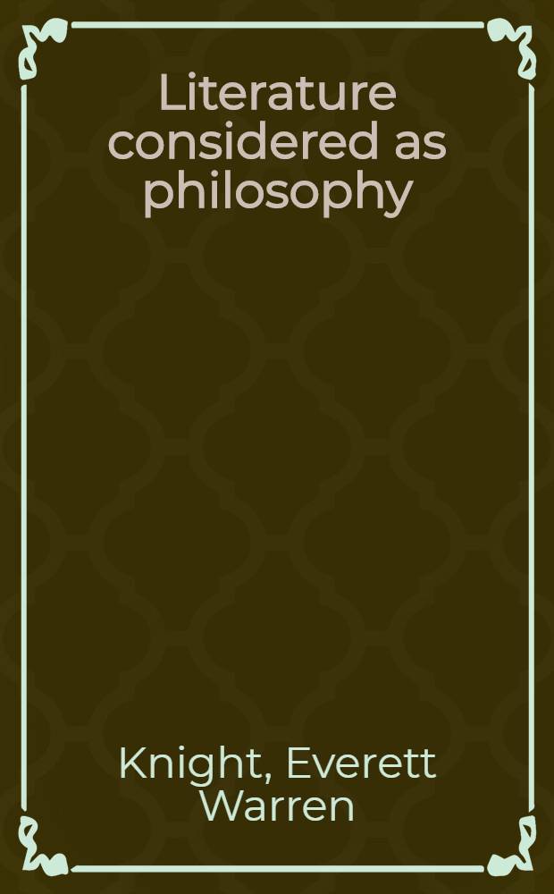 Literature considered as philosophy : The French example