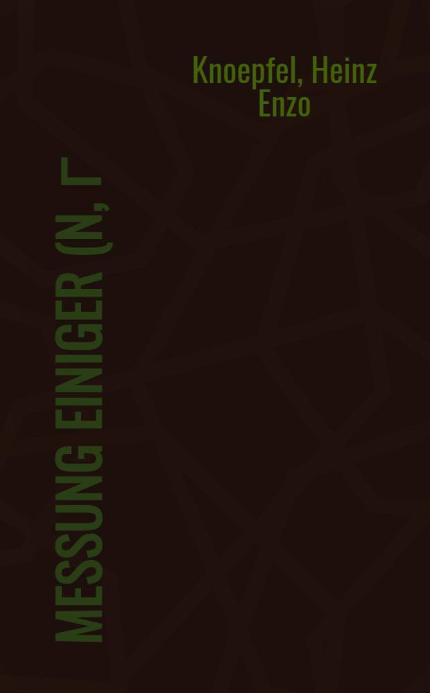 Messung einiger (n, γ)-Spektren mit einem Paarspektrometer hoher Empfindlichkeit : Von der Eidg. Techn. Hochschule in Zürich ... genehmigte Promotionsarbeit