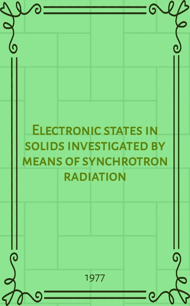 Electronic states in solids investigated by means of synchrotron radiation