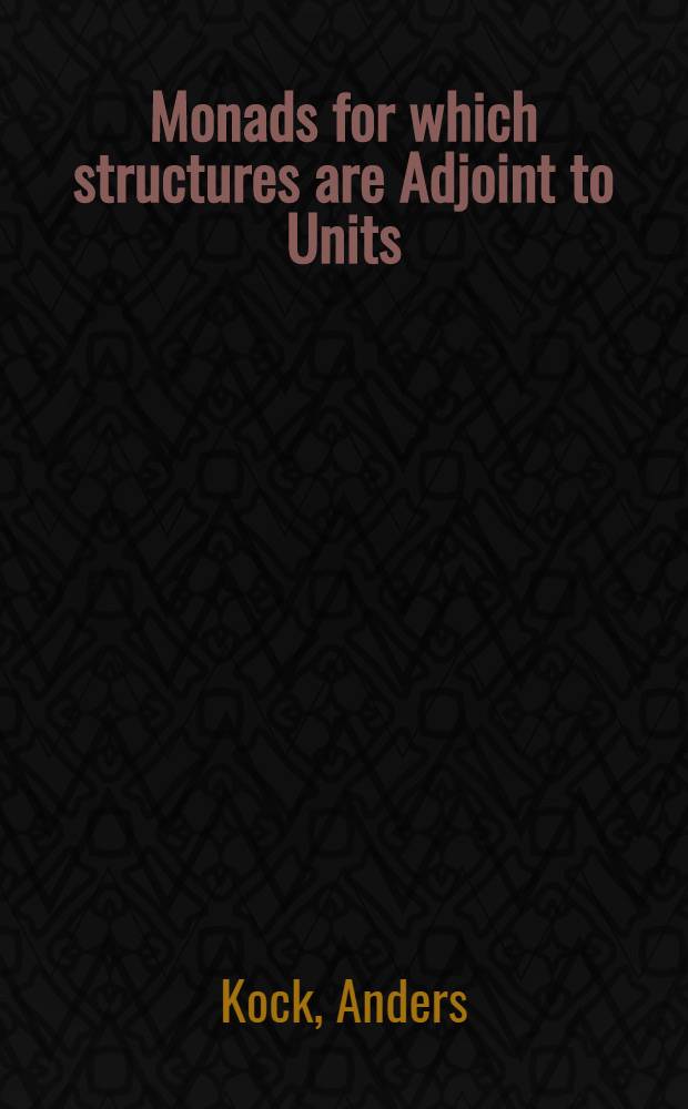 Monads for which structures are Adjoint to Units