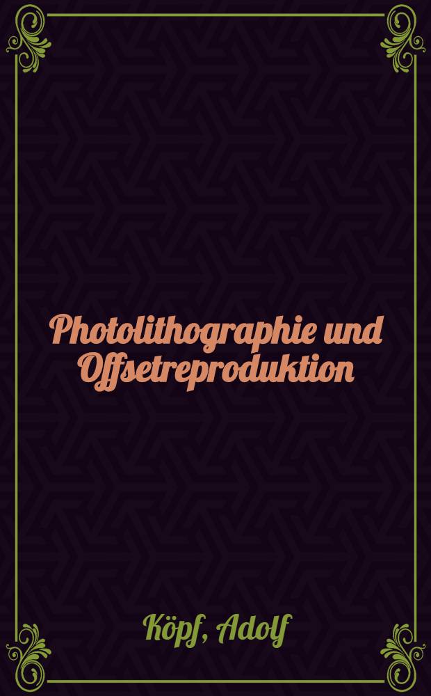 Photolithographie und Offsetreproduktion
