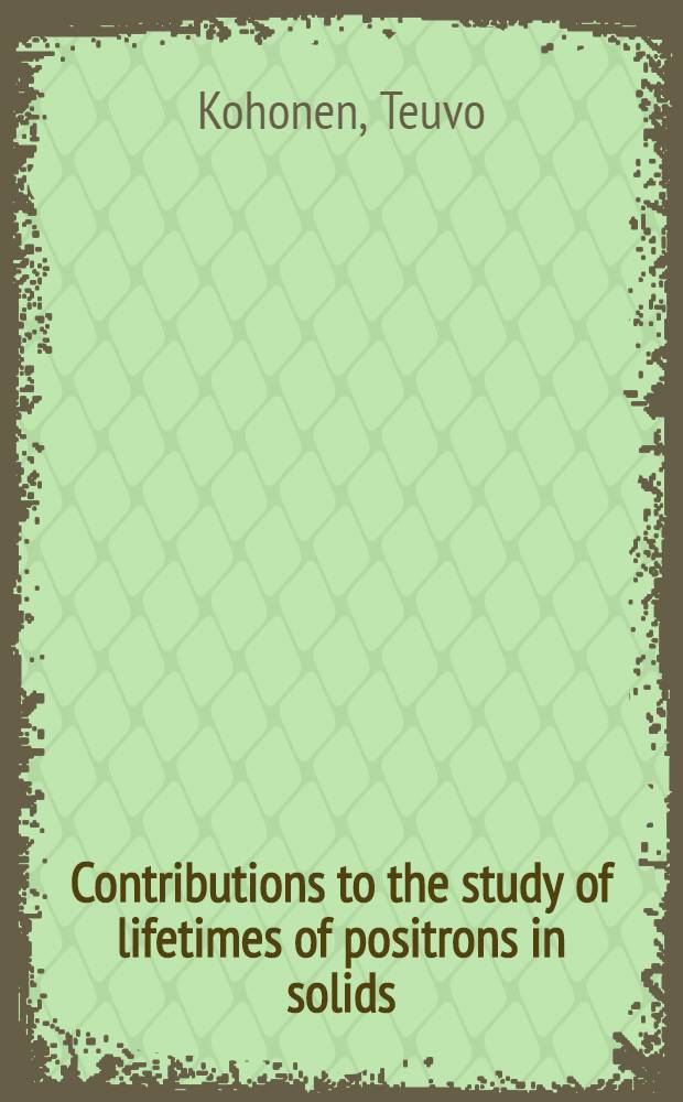 Contributions to the study of lifetimes of positrons in solids
