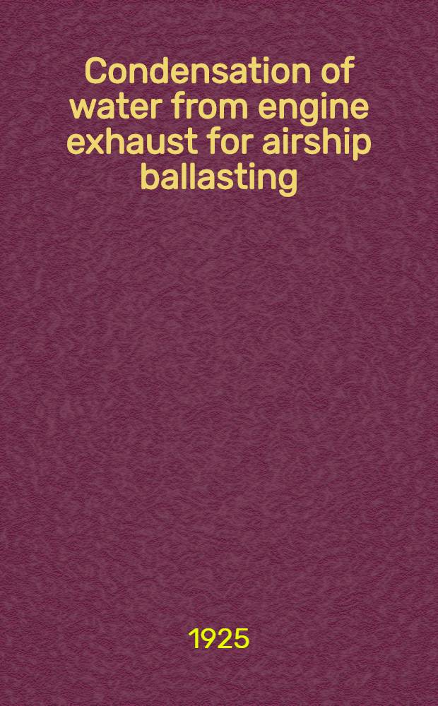 Condensation of water from engine exhaust for airship ballasting