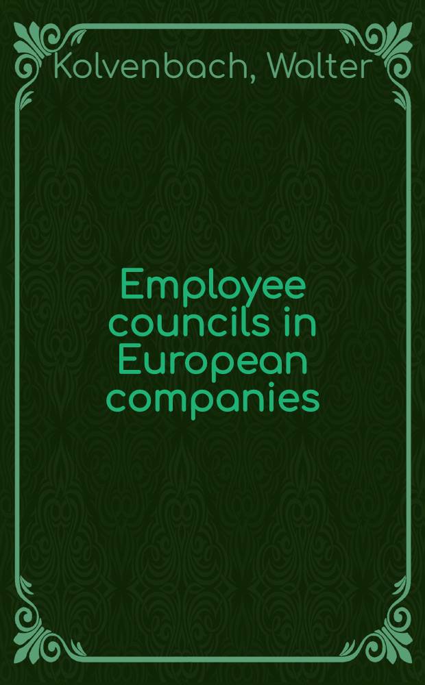 Employee councils in European companies