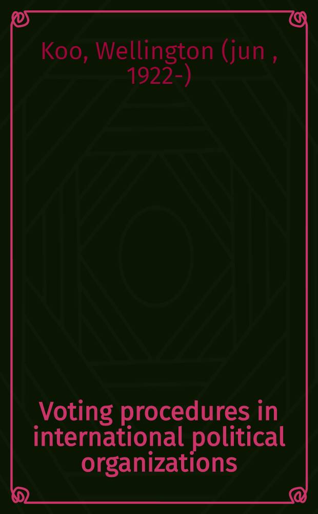 Voting procedures in international political organizations