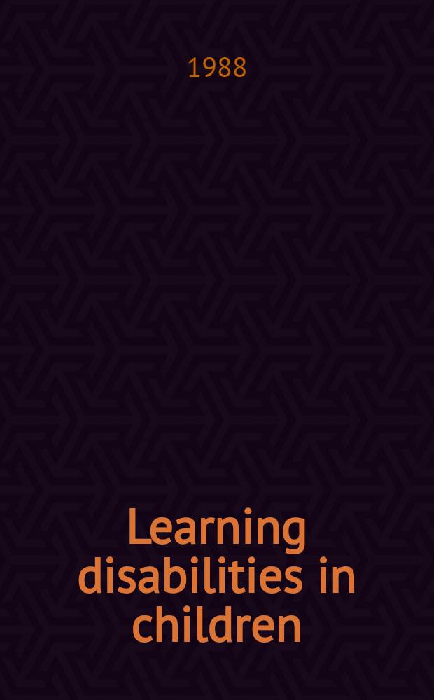 Learning disabilities in children : An empirical subgrouping a. follow-up