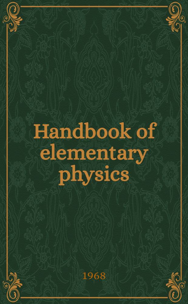Handbook of elementary physics