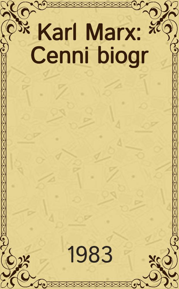 Karl Marx : Cenni biogr