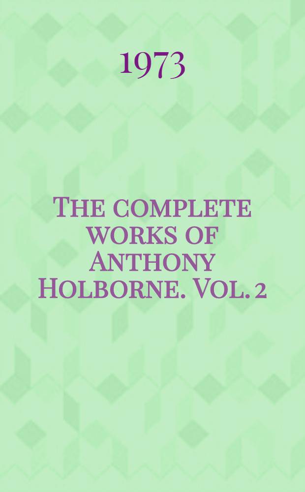 The complete works of Anthony Holborne. Vol. 2 : Music for cittern
