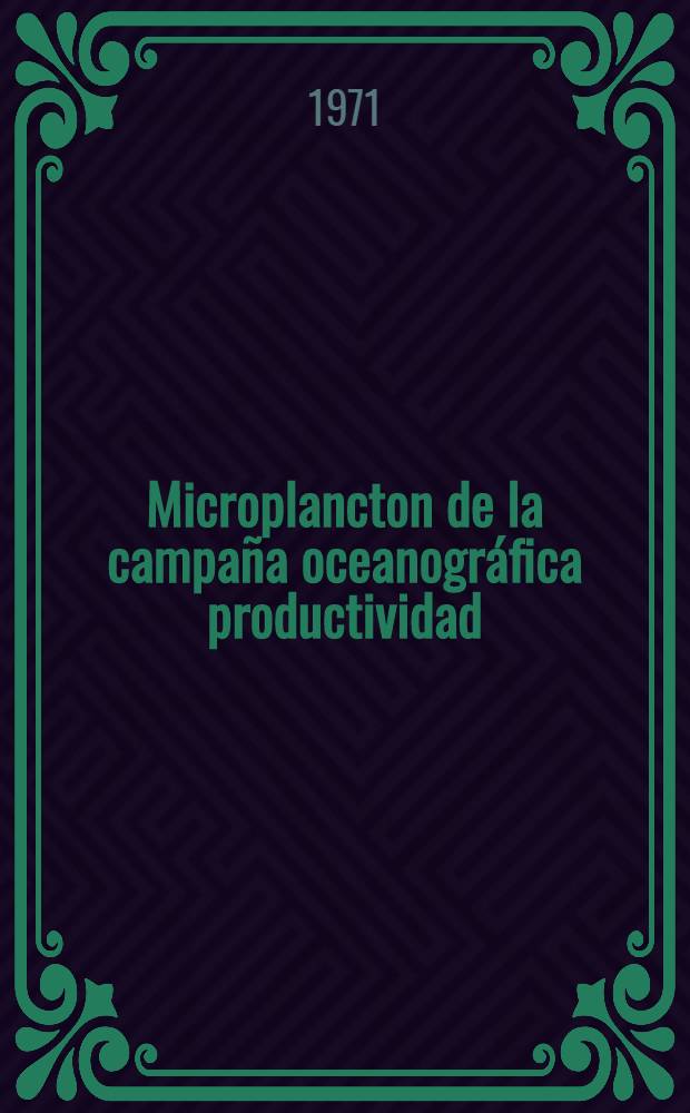 Microplancton de la campaña oceanográfica productividad