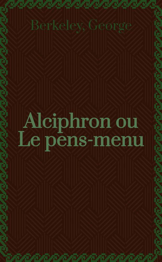 Alciphron ou Le pense- menu