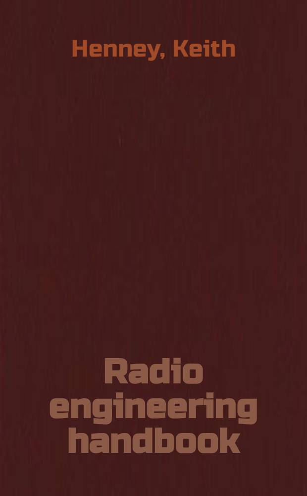 Radio engineering handbook