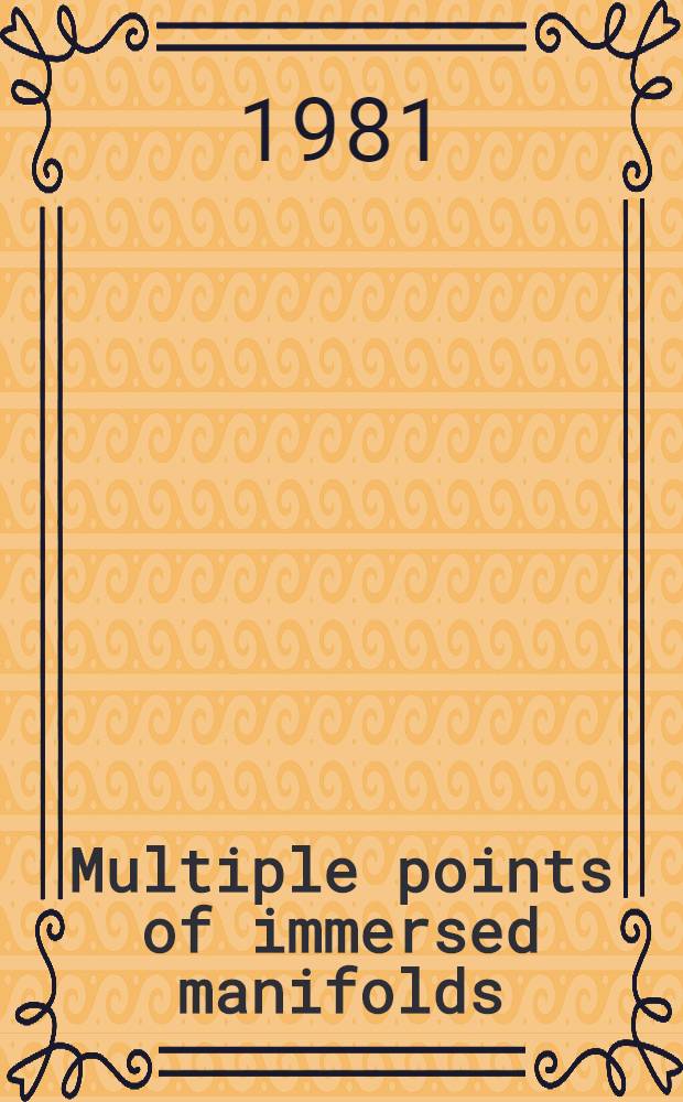 Multiple points of immersed manifolds