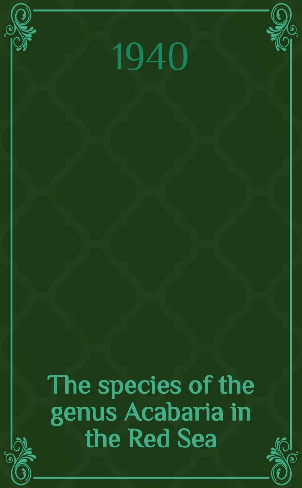 The species of the genus Acabaria in the Red Sea