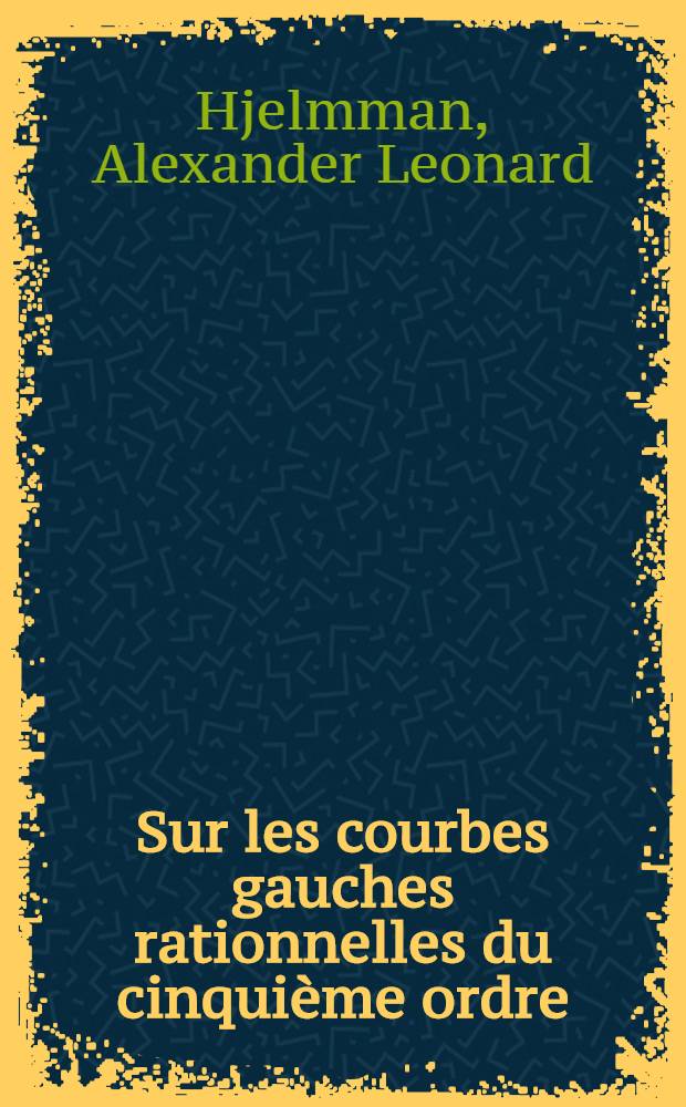 Sur les courbes gauches rationnelles du cinquième ordre