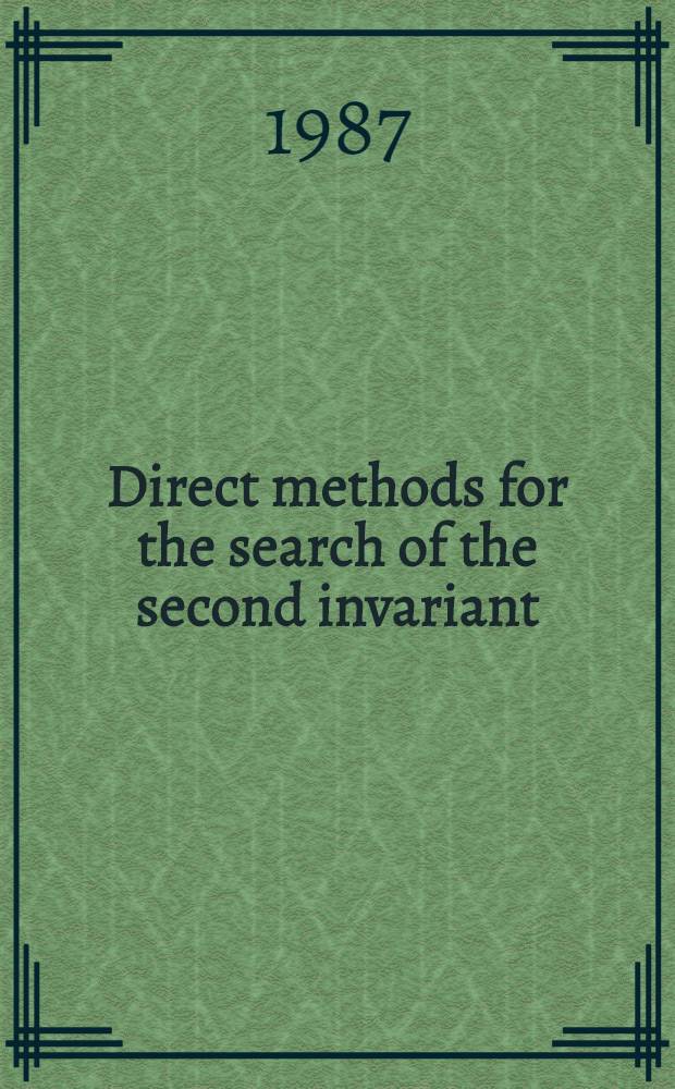 Direct methods for the search of the second invariant