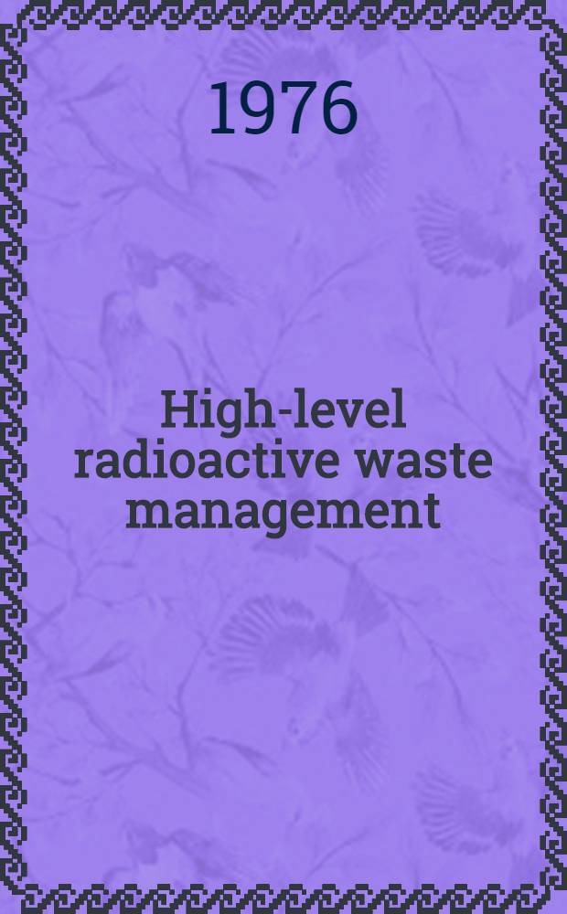 High-level radioactive waste management