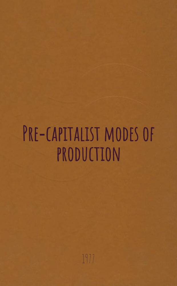 Pre-capitalist modes of production