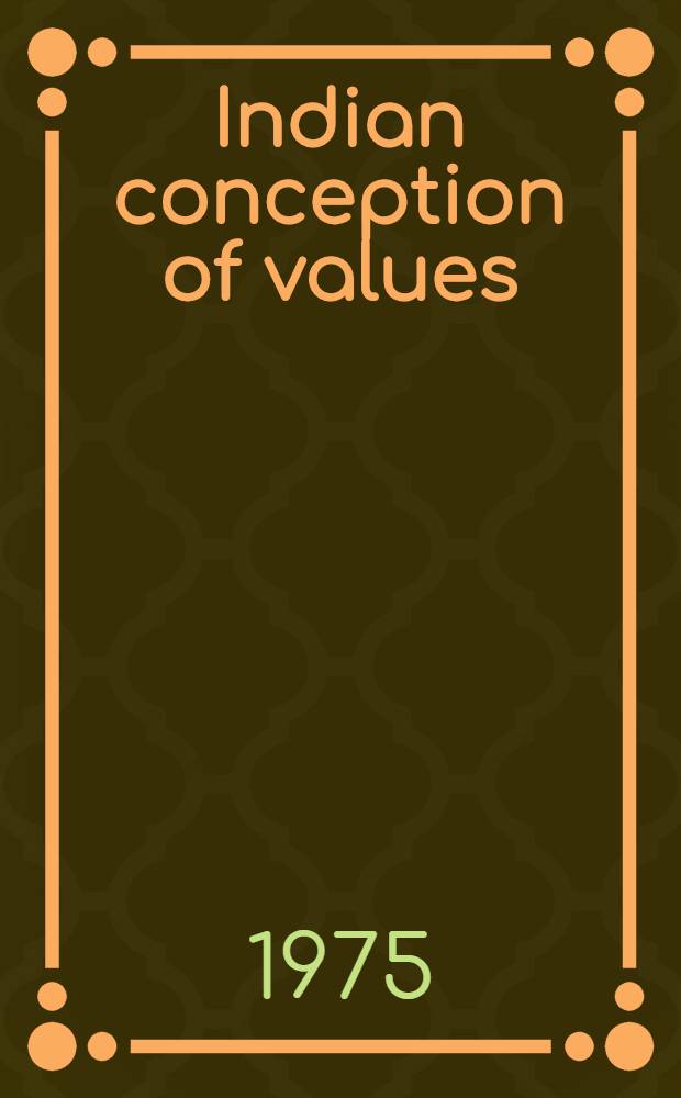 Indian conception of values