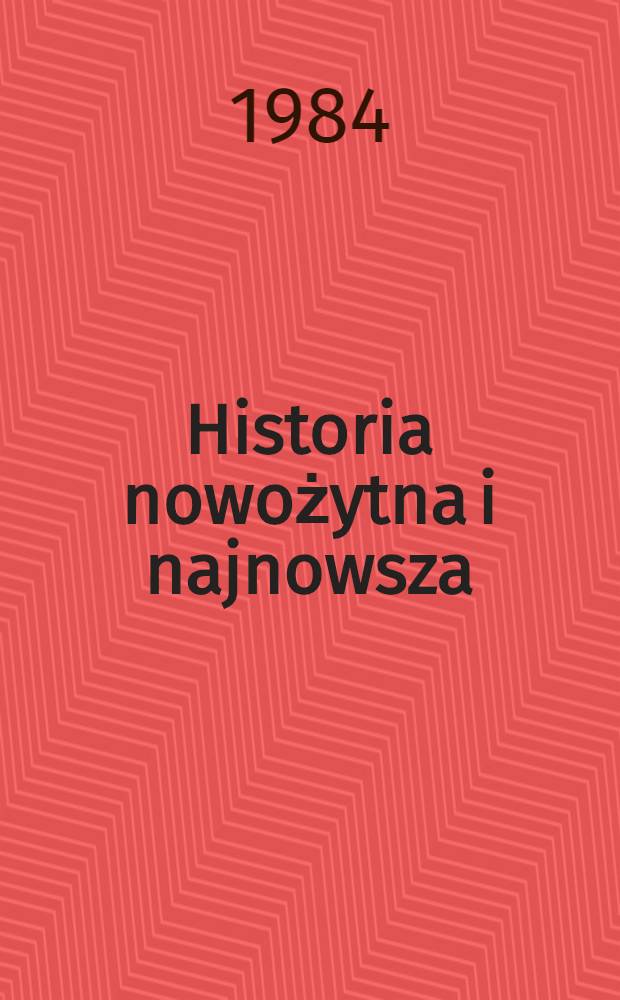 Historia nowożytna i najnowsza
