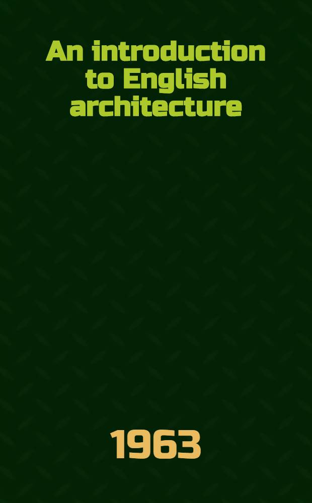 An introduction to English architecture