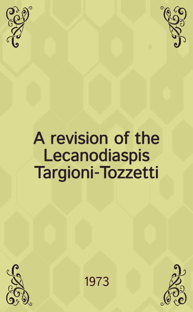 A revision of the Lecanodiaspis Targioni-Tozzetti (Homoptera: Coccoidea) of the Ethiopian region