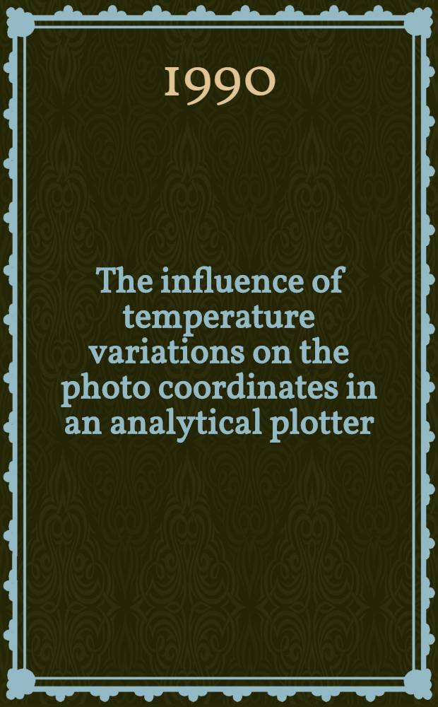 The influence of temperature variations on the photo coordinates in an analytical plotter